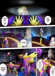  absurdres alternate_costume bare_legs black_panther blonde_hair clothed cloverdraw04 dialogue doctor_strange emma_frost english_text female_pov femsub floating gloves glowing_eyes green_eyes legs marvel_comics marvel_rivals possession possessionhub pov pov_dom pov_sub psychic psylocke purple_eyes speech_bubble super_hero tagme text thighs x-men 