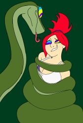  absurdres coils colorrings femsub happy_trance hi-fi_rush hypnotic_eyes kaa_eyes korsica_(hi-fi_rush) ponytail red_hair snake 