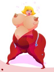 bbw blonde_hair bodysuit breast_expansion breasts clover erect_nipples fat harlequin141 huge_breasts large_ass large_hips large_lips latex lip_expansion puckered_lips totally_spies weight_gain