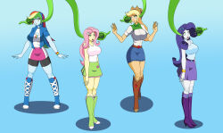  applejack brain brainless equestria_girls external_brain femsub fluttershy multiple_girls multiple_subs my_little_pony open_mouth personification rainbow_dash rarity standing tentacles the_brain-eating_evil_meteor the_grim_adventures_of_billy_and_mandy tongue_out 