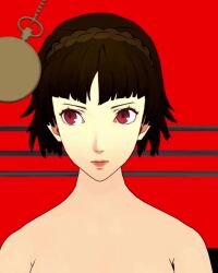 3d animated blender brown_hair femsub happy_trance makoto_niijima nude pendulum persona_(series) persona_5 pocket_watch short_hair smile sound spiral_eyes tagme topless video vynil