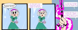 black_hair confused cyanoray dialogue disney evil_smile female_only femsub homestuck lipstick magic_wand possession rose_lalonde short_hair silver_hair smile solo star_butterfly star_vs_the_forces_of_evil text