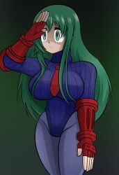 cecilia_(fire_emblem) disguised_hypnotist female_only femsub fire_emblem green_eyes green_hair nintendo saluting shadaloo_dolls standing_at_attention street_fighter tagme