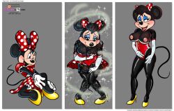 alternate_costume alternate_hairstyle bimbofication black_hair breast_expansion breasts corset disney female_only femsub foxpawmcfly furry happy_trance high_heels koabao latex lipstick magic masturbation minnie_mouse mouse_girl open_mouth pussy_juice shoes solo topless transformation western