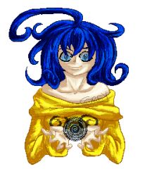 ahoge blue_hair corey femdom hypno-tan long_hair magic original pixel_art spiral spiral_eyes symbol_in_eyes