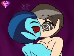  alien alien_boy bare_shoulders blue_skin brown_hair eli_vant from_behind hypnoscream kissing male_only malesub short_hair spiral_eyes star_wars sub_on_sub thrawn yaoi 