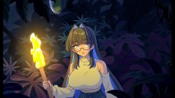   ai_art alternate_costume animated disney femsub hololive hololive_english jean_skirt kaa kaa_eyes kronii_ouro sweater tagme the_jungle_book video virtual_youtuber