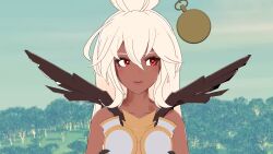  3d animated cygames female_only femsub happy_trance long_hair outdoors pendulum smile spiralwash_eyes tagme video vynil white_hair zooey_(granblue_fantasy) 