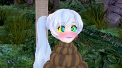  3d asphyxiation bikini blue_lipstick breasts cleavage coils disney femsub happy_trance jungle kaa kaa_eyes koikatsu! large_breasts large_hips lipstick long_hair maledom mrkoiru outdoors ping ponytail rwby scars side_ponytail smile snake swimsuit the_jungle_book weiss_schnee white_hair 