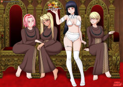 ashley_graham aurastudio femsub happy_trance hinata_hyuuga long_hair maid multiple_girls naruko naruto_(series) resident_evil sakura_haruno short_hair