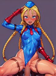 ahegao ai_art arm_bands blonde_hair blue_eyes blush boots braid cammy_white capcom censored dark_skin dead_source erect_nipples erect_nipples_under_clothes eye_roll femsub fingerless_gloves gloves grey_background hat heart_eyes kneeling leotard navel open_mouth otc-tai_(generator) rubber saluting scars sex shadaloo_dolls simple_background spread_legs street_fighter sweat symbol_in_eyes tie tight_clothing tongue tongue_out