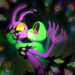  abstraction_(the_amazing_digital_circus) ari_dibujitos corruption furry jax_(the_amazing_digital_circus) kaa_eyes kissing ribbit_(the_amazing_digital_circus) ring_eyes tagme the_amazing_digital_circus 