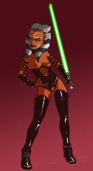 ahsoka_tano alien body_markings boots breasts corruption corset evil_smile femsub fingerless_gloves gloves happy_trance high_heels leather open_clothes opera_gloves orange_skin pussy_juice small_breasts smile star_wars tentacles thigh_boots togruta tourbillion twintails western