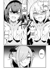 akatsuki_(furoufushi) breasts comic cowgirl_position english_text femsub fujihan furoufushi_shoujo_no_naedoko_ryokouki happy_trance heart_eyes hypnotic_smell large_breasts long_hair monochrome mushroom nude official pandora_(furoufushi) plute_(furoufushi) sex short_hair smile symbol_in_eyes vaginal