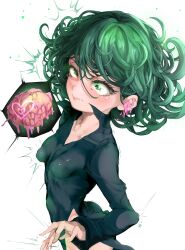  absurdres brain_injection breasts dress erect_nipples femsub green_eyes green_hair heart hypnotic_slime mamimi one_punch_man petite possession short_hair slime small_breasts tatsumaki_(one_punch_man) tears x-ray 
