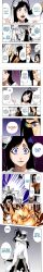  absurdres bald bambietta_basterbine black_eyes black_hair bleach blue_eyes clothed dialogue empty_eyes english_text expressionless femdom femsub giselle_gewelle grey_skin ikkaku_madarame long_hair multiple_boys multiple_girls official purple_eyes short_hair sweat sword text transfem transgender_identity weapon yumichika_ayasegawa zombie 