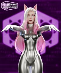  3d ahri_(league_of_legends) blender bodysuit collar drone league_of_legends supercasket whitewash_eyes 