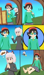 adeleine barefoot black_hair comic feet female_only femdom femsub foot_focus happy_trance hypno_ninja kaa_eyes keke_(kirby) kirby_(series) nintendo short_hair