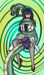  eldealla femsub high_heels lab_coat restrained sakura_(urusei_yatsura) snake spiral_background spiral_eyes tagme urusei_yatsura 