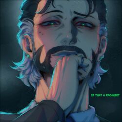 beard blackberreh elderly elias_bouchard glowing_eyes male_only maledom mole pov_sub smile the_magnus_archives