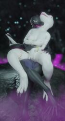  3d black_skin bracelet breasts claws crush_lulu deerbonebone eyelashes femdom femsub fingering furry glowing_eyes holding_breasts hypnotic_gas large_breasts lizard_girl lizardman masturbation nintendo nipples nude open_mouth overlord pheromones pokemon purple_eyes pussy salazzle scalie seductive_smile sharp_teeth sitting sitting_on_lap smile tail tattoo tongue tribal_tattoo white_skin yuri 