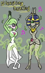  cyl4s dancing female_only femdom femsub gardevoir hotel_transylvania hypnotic_gas mummy nintendo pokemon pokemon_(creature) sketch sleeping spiral_eyes symbol_in_eyes 