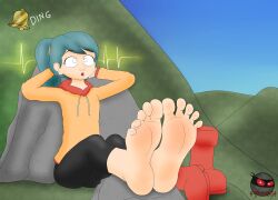 feet femsub foot_focus green_hair hilda_(hilda) hilda_(netflix) hypno_ninja loli long_hair