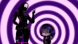 3d alien_girl beanie blender expressionless female_only femdom femsub finger_snap goth hat hood hypnotic-ink large_hips mask mass_effect murder_drones open_mouth purple_background purple_hair robot_girl spiral_background spiralwash_eyes standing tali&#039;zorah_nar_rayya uzi_doorman