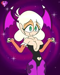  abbie_(mindwave) aged_up alternate_costume breasts capcom cleavage cosplay costume crossover darkstalkers female_only femsub happy_trance hypnoscream large_breasts mindwave morrigan_aensland navel smile spiral spiralwash_eyes tagme white_hair 