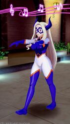  3d empty_eyes femsub horns hypnotic_music large_breasts latinkaixa long_hair my_hero_academia white_hair yu_takeyama zombie_walk 