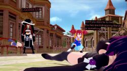    absurdres angry black_eyes black_hair blood blue_eyes blue_hair clothed cyanstargazer dialogue english_text fairy_tail female_only femdom femsub freckles irene_belserion long_hair milf multiple_girls multiple_subs one_eye_open red_hair sherria_blendy sleeping symbol_in_eyes text wendy_marvell 