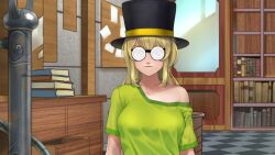 animated blonde_hair changer_(character) chien_vietnam femsub glasses humor maledom original sound top_hat video virtual_youtuber voice_acted