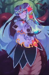  alice_(monster_girl_quest) alipheese_fateburn_xvi animated animated_gif breasts cleavage dress femdom gloves goddessmonika_(manipper) huge_breasts looking_at_viewer manip opera_gloves pov pov_sub rtil very_long_hair 