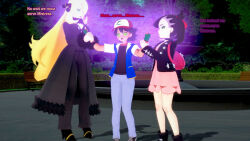  3d ash_ketchum black_hair blonde_hair cynthia femsub hypnotized_hypnotist long_hair malesub marnie_(pokemon) nintendo pokemon short_hair sonrio12 text 