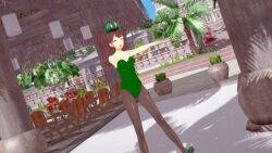 3d body_control brown_hair bunnysuit clothed earrings empty_eyes female_only femsub open_mouth persona_(series) persona_4 rise_kujikawa slime sonrio12 tights twintails zombie_walk