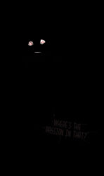 black_background failed_hypnosis female_only multicolored_eyes potlucksoup smile solo text trance_break