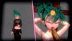  3d clothed fellatio femsub green_eyes green_hair instant_loss maledom nude one_punch_man oral pendulum penis pubic_hair see-through stray_pubes tatsumaki_(one_punch_man) tongue tongue_out video 