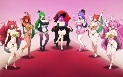  accord_(accord) allison_(argonis) anno_(anno) arya_(snowylight) cat_girl cow_girl dancing empty_eyes ereme_(bobbette) female_only femdom femsub fox_girl green_hair grey_eyes happy_trance harem harem_outfit large_breasts lucy_(ringmistresslucy) maid multiple_girls multiple_subs niamh_(foolycooly) orange_hair original pink_hair purple_eyes purple_hair red_hair shinzu witch witch_hat 