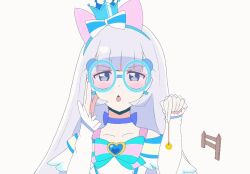 animated animated_gif choker crown cure_nyammy femdom glasses long_hair nitiasa_tama pendulum pov white_background white_hair wonderful_precure