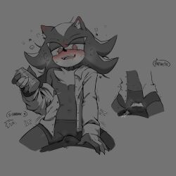 blush boxers cum cum_on_clothes cuntboy dialogue drool drugged drunk english_text fangs furry grey_background greyscale heavy_eyelids hedgehog_boy lukiaaartss male_only male_pov maledom malesub multiple_boys open_clothes open_mouth open_shirt pov shadow_the_hedgehog simple_background sonic_the_hedgehog sonic_the_hedgehog_(series) speech_bubble spiral spiral_eyes sweat text tongue underwear