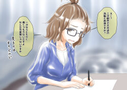  brown_eyes brown_hair glasses na_shacho text translated 