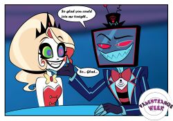  charlie_(hazbin_hotel) demon_girl english_text femsub hand_on_head hazbin_hotel kaa_eyes maledom michelledid speech_bubble tagme text vox 