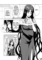  blush breasts clothed collarbone comic corruption dead_source english_text evil_smile fate/extra_ccc fate/grand_order fate_(series) female_only finger_to_mouth greyscale hard_translated jeanne_d&#039;arc_(fate) kiara_sessyoin large_breasts momosuke088 monochrome multiple_girls nun right_to_left smile speech_bubble text thighhighs translated valentinus_nikolas_sorrano_sudirja_(translator) very_long_hair 