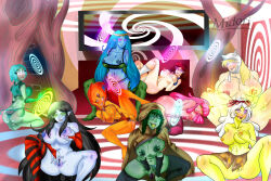 adventure_time betty_grof blue_hair blue_skin blush bmo bottomless braid breakfast_princess breasts breasts_outside brown_hair canyon cleavage couch dildo discolored_nipples drool elf_ears erect_nipples fangs female_only femsub fingering flame_princess glowing glowing_eyes green_hair green_skin groping happy_trance huntress_wizard hypnotic_screen kaa_eyes lactation large_breasts marceline masturbation midori-chan midriff muscle_girl open_clothes open_mouth orange_skin pink_hair princess_bubblegum pubic_hair pussy pussy_juice resisting sex sex_toy spiral spread_legs susan_strong tech_control thighhighs tongue tongue_out topless vaginal vampire watermark western yellow_skin