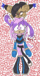 black_hair c8lin_the_hedgie cat_girl echidna_girl empty_eyes expressionless female_only femdom femsub furry julie-su long_hair lynx_girl nicole_the_lynx pink_hair shrunken_irises sonic_the_hedgehog_(series) standing standing_at_attention tech_control traditional