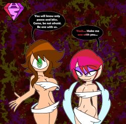  aged_up ahoge angel angel_girl assimilation brown_hair collarbone convenient_censoring cyclops disney empty_eyes english_text eye_roll eyelashes eyeshadow green_eyes happy_trance hypnoscream kairi kingdom_hearts large_ass large_breasts looking_at_viewer memetic_control navel olette pink_eyes purification red_hair shiny_hair shiny_skin short_hair simple_background speech_bubble square_enix standing text watermark wide_hips wings yuri 
