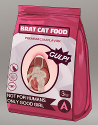  advertisement english_text engrish environmental_text erection femsub grey_background heart_eyes hypnotic_food maledom nuo open_mouth original penis pet_play sexism sexually_suggestive simple_background symbol_in_eyes text tongue tongue_out 