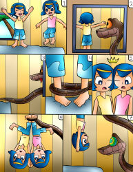 blue_hair comic disney harper_(pokemon) jerrydestrtoyer kaa kaa_eyes loli nintendo pokemon sarah_(pokemon) snake the_jungle_book vore