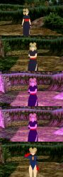 3d before_and_after brown_hair djiwedmewj empty_eyes leotard naruto_(series) shadaloo_dolls short_hair street_fighter temari transformation 