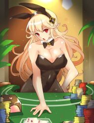  1340smile bare_shoulders bow_tie bunnysuit cleavage corrin_(fire_emblem) elf_ears empty_eyes femsub fire_emblem fire_emblem_fates long_hair manip nintendo nurho_(manipper) open_mouth princess red_eyes white_hair 